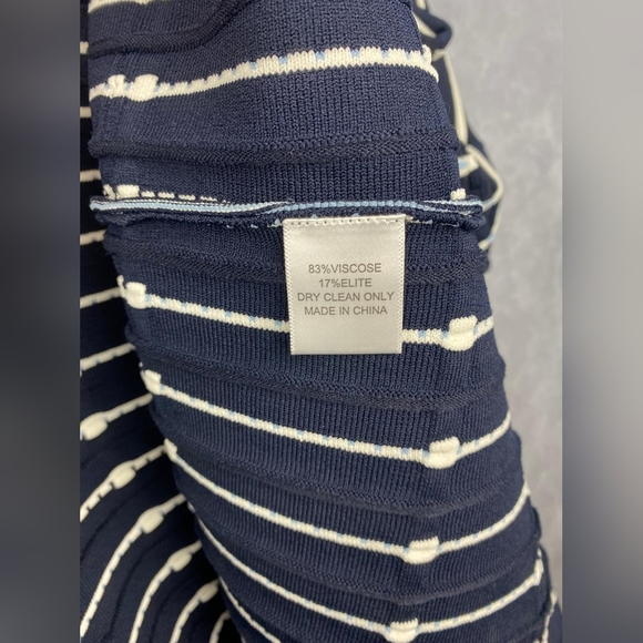 LELA ROSE Fringe Striped Crochet-Knit Midi Dress SIZE L - Picture 13 of 15